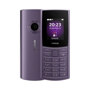 Nokia 110 4G Classic Feature Phone, Dual SIM, 1.8" Screen, long battery life, multiplayer games, removable 1020 mAh battery, web browser, FM radio,3 in 1 speaker and premium finish Purple