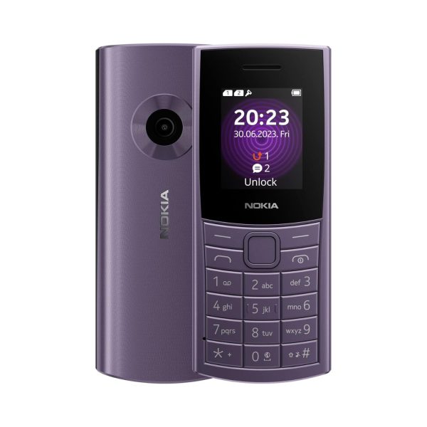 Nokia 110 4G Classic Feature Phone, Dual SIM, 1.8" Screen, long battery life, multiplayer games, removable 1020 mAh battery, web browser, FM radio,3 in 1 speaker and premium finish Purple