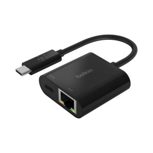 Belkin USB Type-C To Ethernet/Charger Adapter 5.1Inch Black