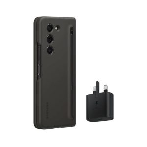 Samsung Galaxy Z Fold5 Starter Pack Slim Case with Pen & Travel Adapter 25W 3 pin Adapter - BLACK