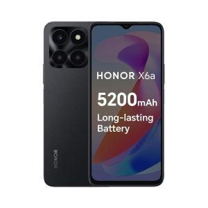 HONOR X6a Mobile Phone Unlocked, 6.5-Inch 90Hz Fullview Display, 4GB+128GB, 5200 mAh Long-lasting Battery, 50MP Triple Camera, Android 13, Midnight Black