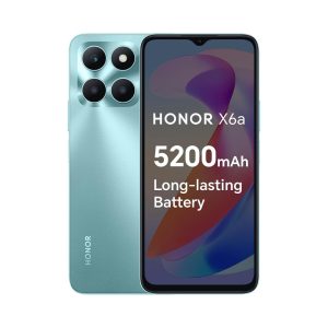 HONOR X6a Mobile Phone Unlocked, 6.5-Inch 90Hz Fullview Display, 4GB+128GB, 5200 mAh Long-lasting Battery, 50MP Triple Camera, Android 13, Cyan Lake
