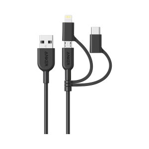 Anker Powerline II 3 In 1 USB Cable 0.9m Black