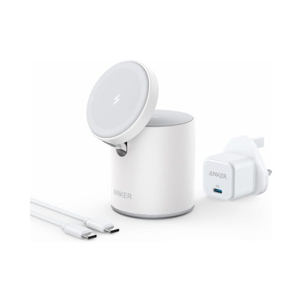 Anker 623 Magnetic Wireless Charger MagGo 2-in-1 with PD Charger White