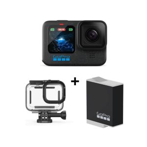 GoPro Hero 12 Black Action Camera with Protective Housing & Rechargeable Battery