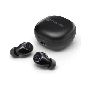 Motorola Moto Buds 105 - True Wireless ENC Bluetooth Earbuds with Touch Control & Micro-Charging Case - IPX5 Water-Resistant, Lightweight Comfort-Fit, Clear Sound - Black