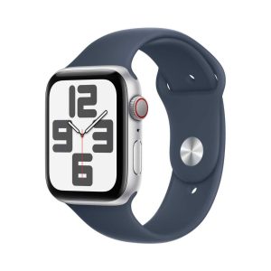 Apple Watch SE (2023) GPS + Cellular 44mm Silver Aluminium Case With Storm Blue Sport Band