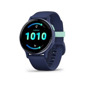 Garmin Vivoactive 5 Smartwatch Metallic Navy Aluminum Bezel with Navy Case and Silicone Band