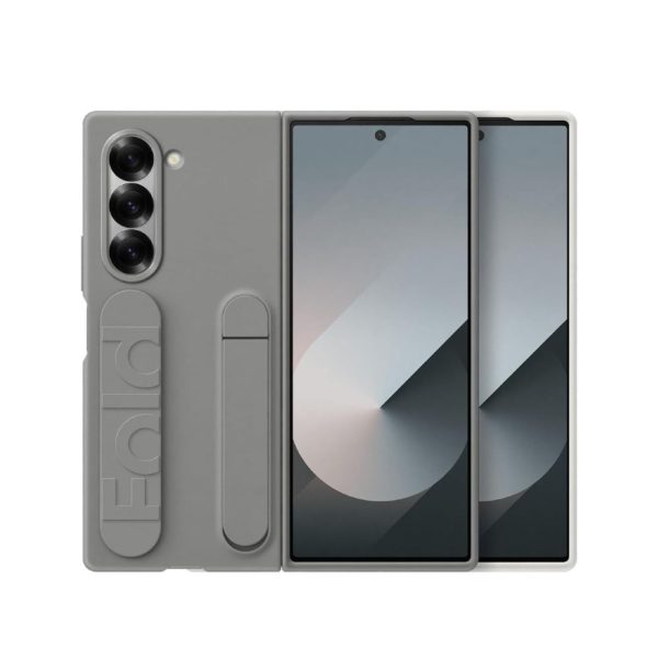 Samsung Galaxy Z Fold 6 Silicone Grip Case with Stand - Gray