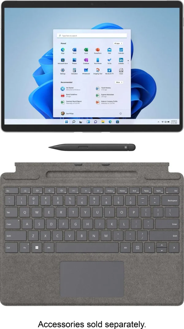 Surface Pro 8 8PN-00001 11th Gen Core i5-1135G7 13'' Platinum Touch 8GB RAM 128GB SSD Win 11 Home (RENEWED)
