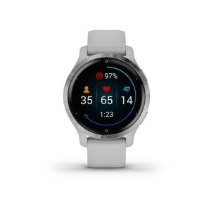 Garmin Venu? 2S Silver Stainless Steel Bezel with Mist Gray Case and Silicone Band