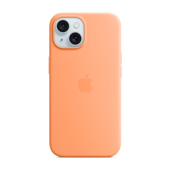 Apple iPhone 15 Plus Silicone Case with MagSafe -Orange Sorbet