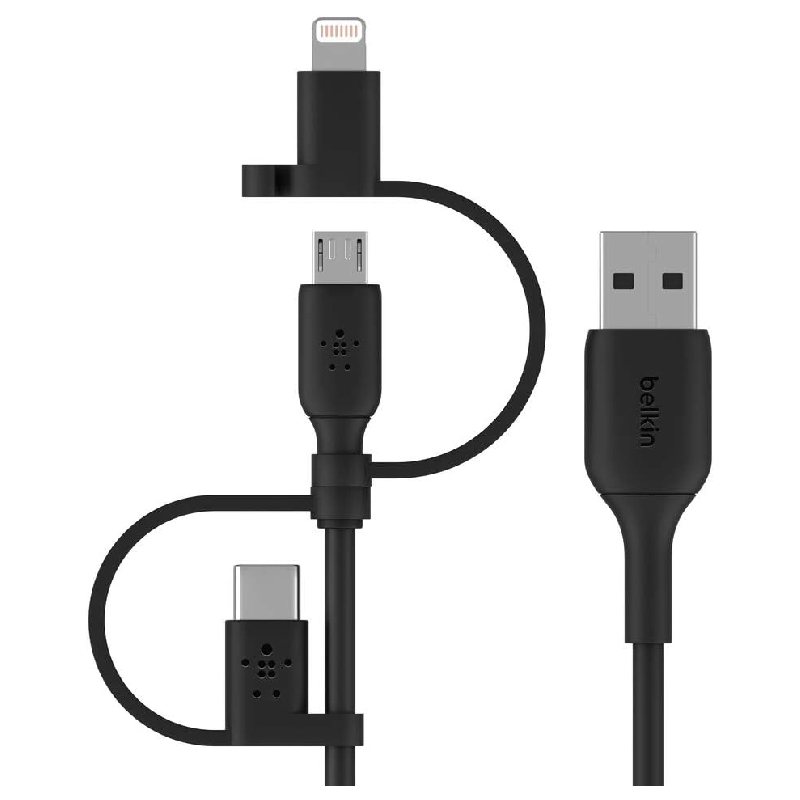 Belkin Universal Cable (3-in-1 USB-C, Lightning, Micro-USB Charging Cable)