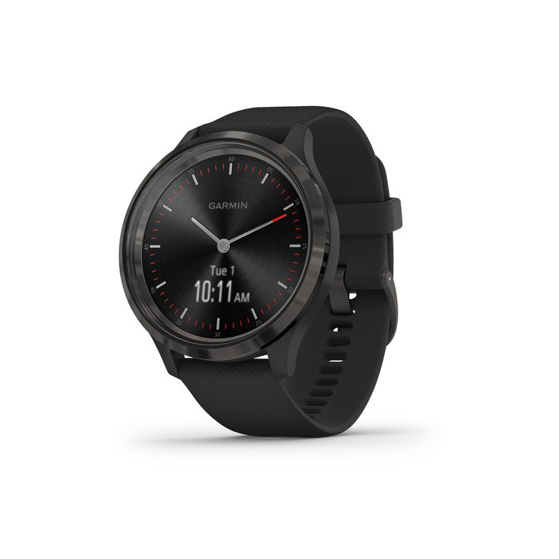 Garmin vivomove 3 Slate stainless-steel bezels with black case and silicone band