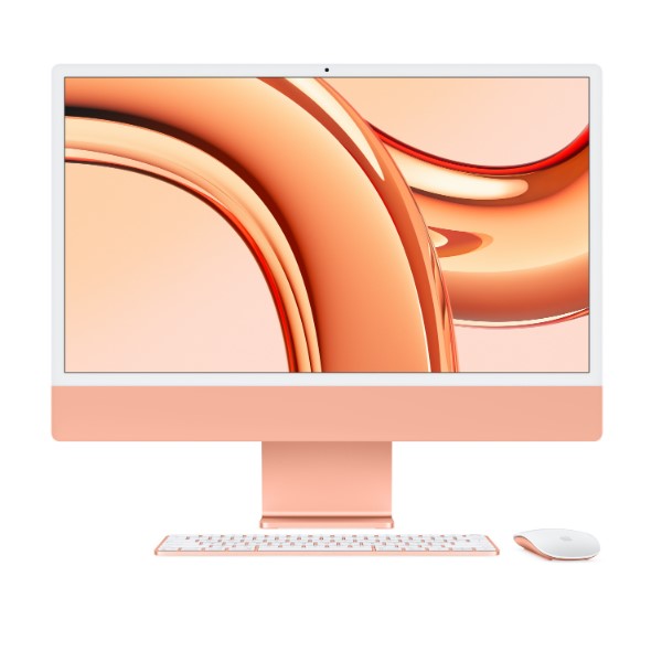 Apple 24-inch iMac with Retina 4.5K display: Apple M3 chip with 8?core CPU and 10?core GPU, 512GB SSD, English keyboard - Orange
