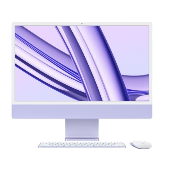 Apple 24-inch iMac with Retina 4.5K display: Apple M3 chip with 8?core CPU and 10?core GPU, 512GB SSD, English keyboard - Purple
