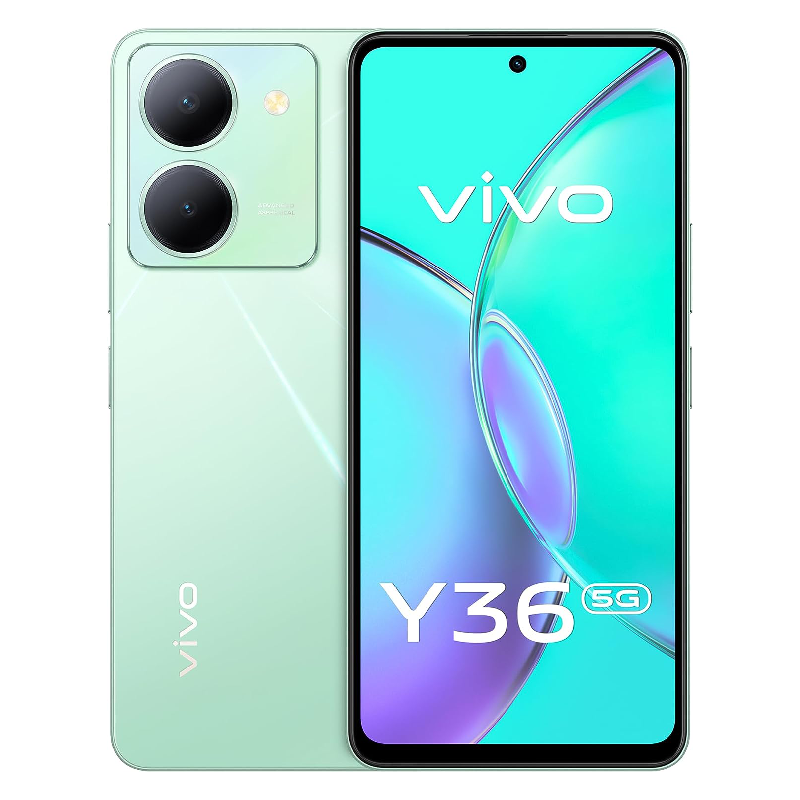 vivo Y36 5G (8+8GB RAM, 256GB) Punch Hole Display, 16MP Selfie & 50MP Main Camera, 44W FlashCharge,5000mAH, MediaTek Dimensity, NFC,Crystal Green