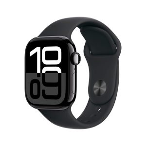 Apple Watch Series 10 GPS 46mm Jet Black Aluminium Case with Black Sport Band - S/M