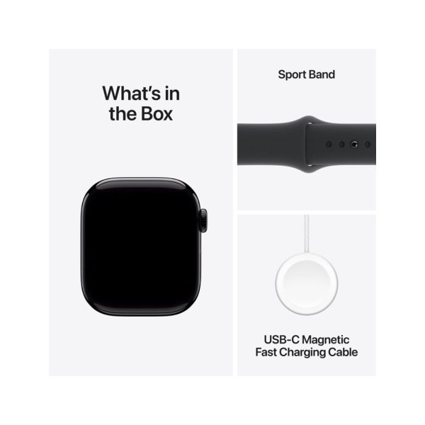 Apple Watch Series 10 GPS 42mm Jet Black Aluminium Case with Black Sport Band - M/L