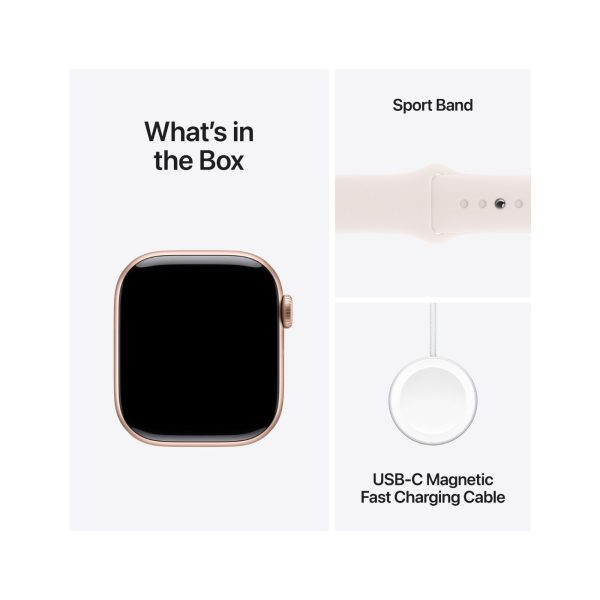 Apple Watch Series 10 GPS 46mm Rose Gold Aluminium Case with Light Blush Sport Band - S/M