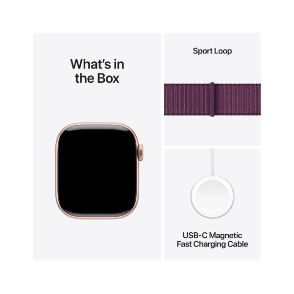 Apple Watch Series 10 GPS 46mm Rose Gold Aluminium Case with Plum Sport Loop