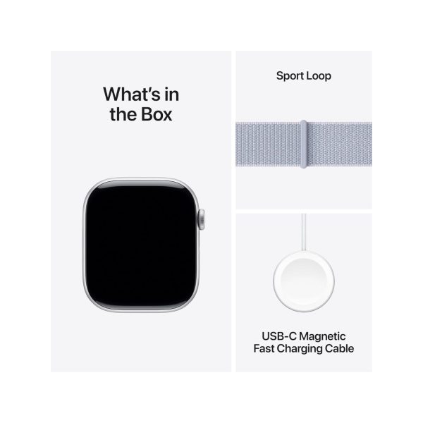 Apple Watch Series 10 GPS 46mm Silver Aluminium Case with Blue Cloud Sport Loop