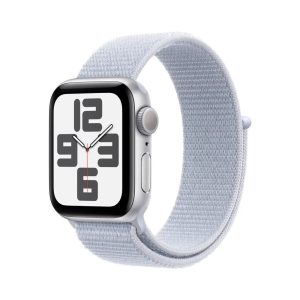 Apple Watch SE GPS 44mm Silver Aluminium Case with Blue Cloud Sport Loop