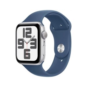 Apple Watch SE GPS + Cellular 40mm Silver Aluminium Case with Denim Sport Band - S/M