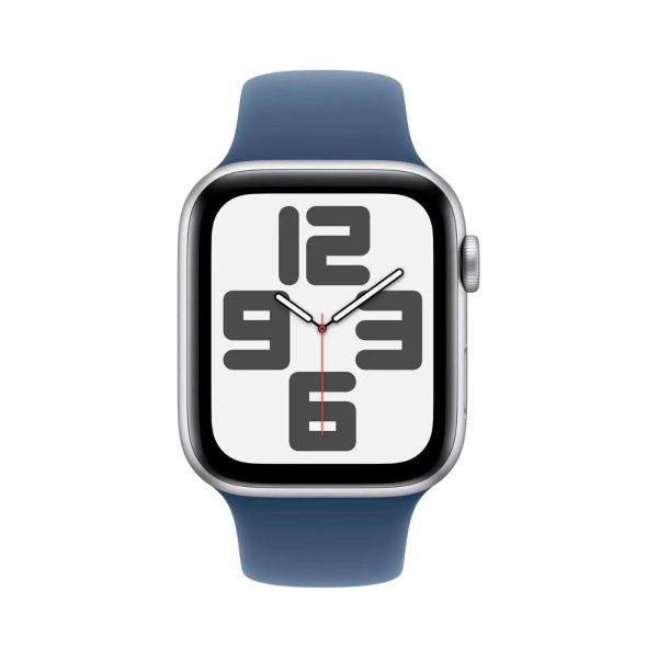 Apple Watch SE GPS + Cellular 40mm Silver Aluminium Case with Denim Sport Band - S/M