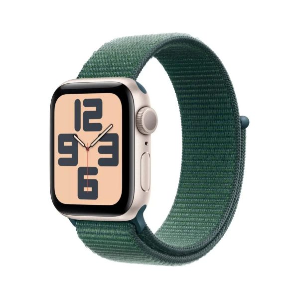 Apple Watch SE GPS 40mm Starlight Aluminium Case with Lake Green Sport Loop