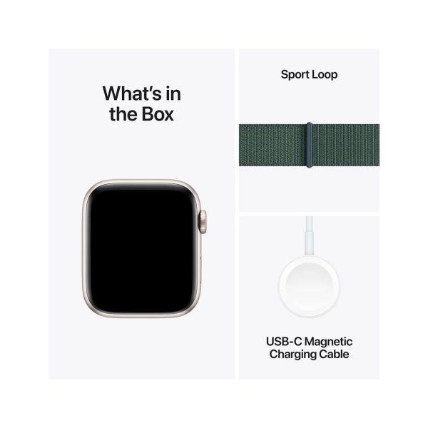 Apple Watch SE GPS 40mm Starlight Aluminium Case with Lake Green Sport Loop