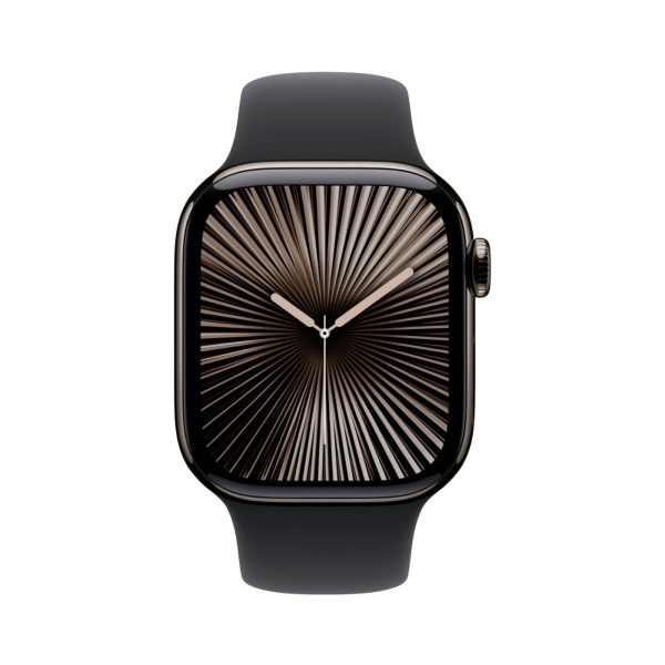 Apple Watch Series 10 GPS + Cellular 46mm Slate Titanium Case with Black Sport Band - M/L