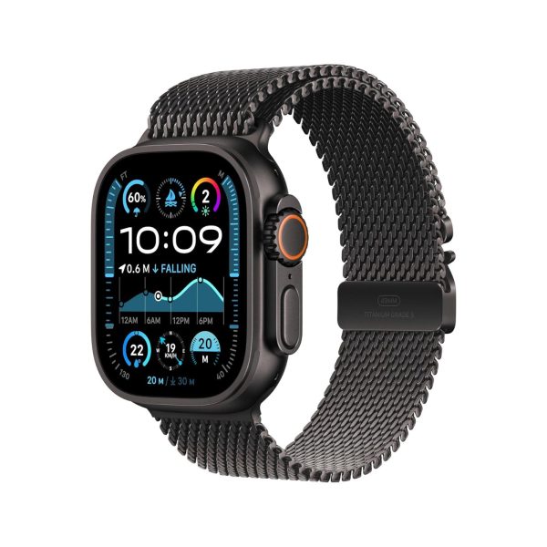 Apple Watch Ultra 2 GPS + Cellular 49mm Black Titanium Case with Black Titanium Milanese Loop - S