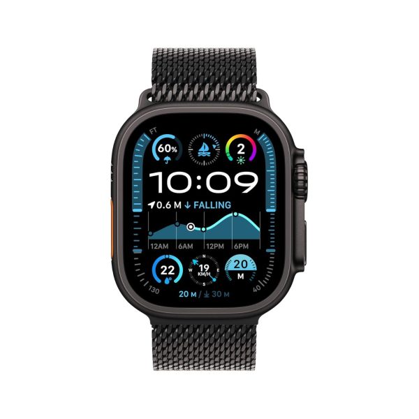 Apple Watch Ultra 2 GPS + Cellular 49mm Black Titanium Case with Black Titanium Milanese Loop - S