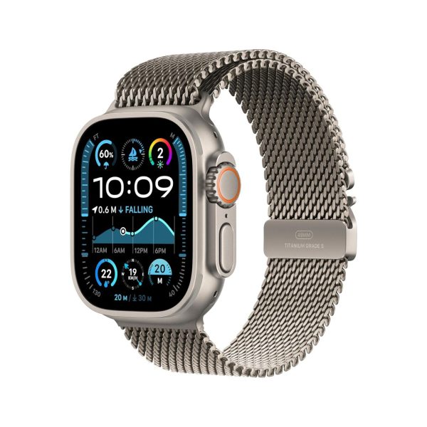 Apple Watch Ultra 2 GPS + Cellular 49mm Natural Titanium Case with Natural Titanium Milanese Loop - L