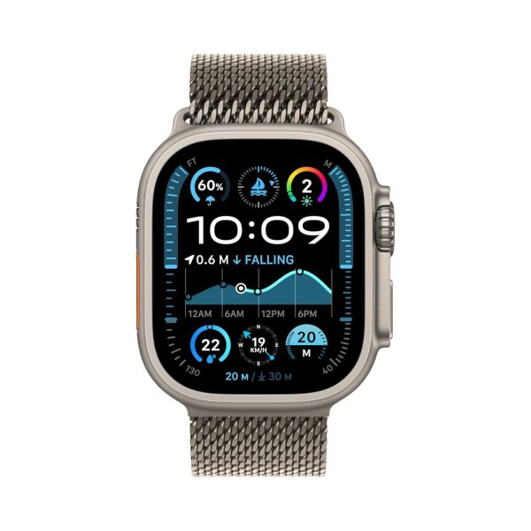 Apple Watch Ultra 2 GPS + Cellular 49mm Natural Titanium Case with Natural Titanium Milanese Loop - L