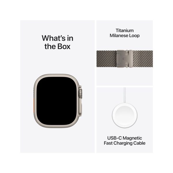 Apple Watch Ultra 2 GPS + Cellular 49mm Natural Titanium Case with Natural Titanium Milanese Loop - L