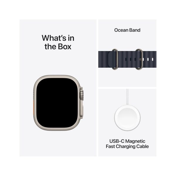 Apple Watch Ultra 2 GPS + Cellular 49mm Natural Titanium Case with Navy Ocean Band