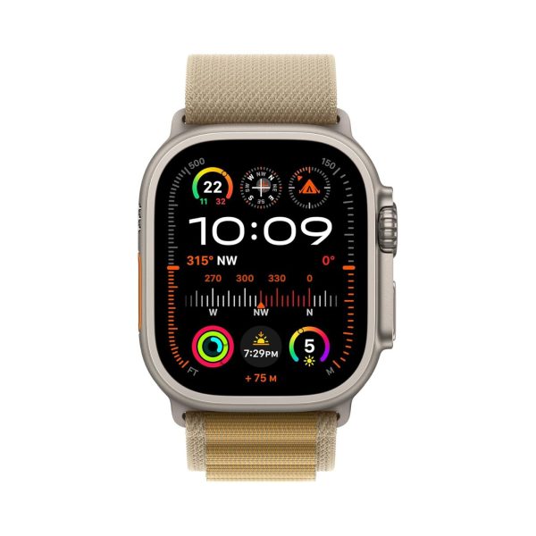 Apple Watch Ultra 2 GPS + Cellular 49mm Natural Titanium Case with Tan Alpine Loop - Large