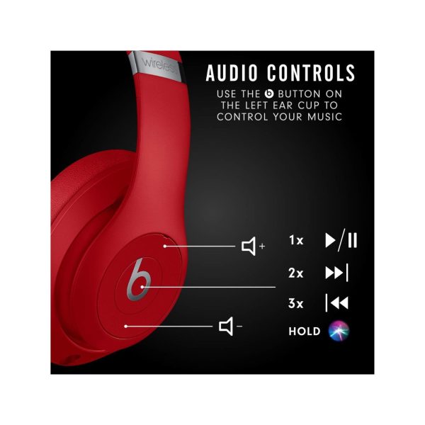 Beats Studio3 Wireless Noise Cancelling Over Ear Headphones Red