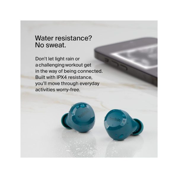 Belkin Soundform Bolt True Wireless Earbuds Teal 2