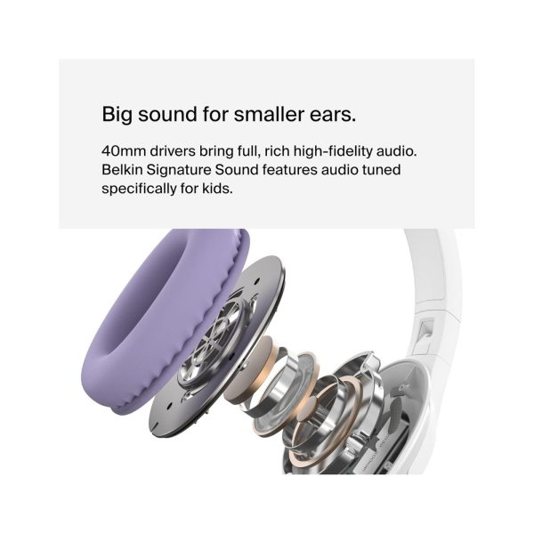 Belkin Soundform Inspire Kids Over Ear Headset with Boom Mic Lavender 4