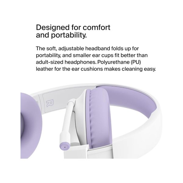 Belkin Soundform Inspire Kids Over Ear Headset with Boom Mic Lavender 3