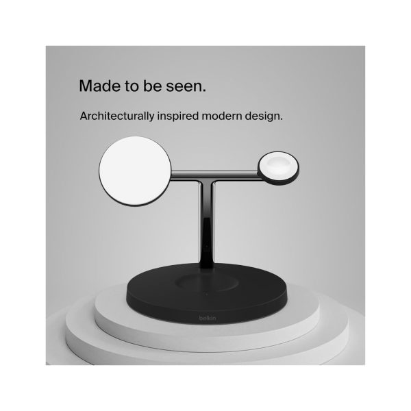 Belkin Boost Charge Pro 3 in 1 Magnetic Charging Stand with Qi2 Fast Wireless Charging 15W Black 4
