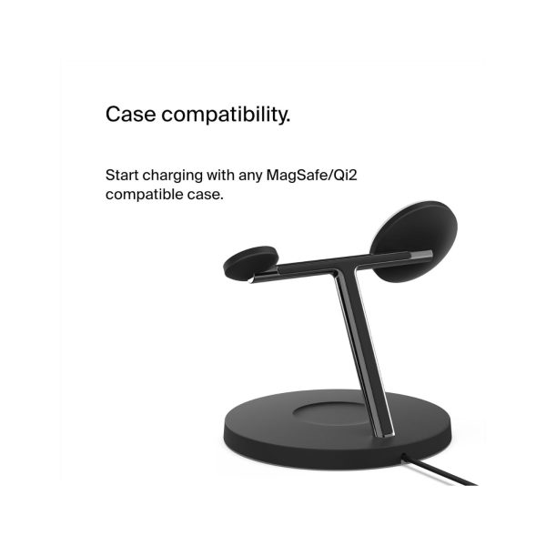 Belkin Boost Charge Pro 3 in 1 Magnetic Charging Stand with Qi2 Fast Wireless Charging 15W Black 2