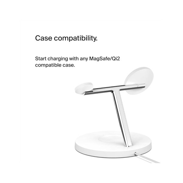 Belkin Boost Charge Pro 3 in 1 Magnetic Charging Stand with Qi2 Fast Wireless Charging 15W White 5