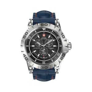 Swiss Military Dom 2 Smart Watch Silver Frame Blue Silicon Belt