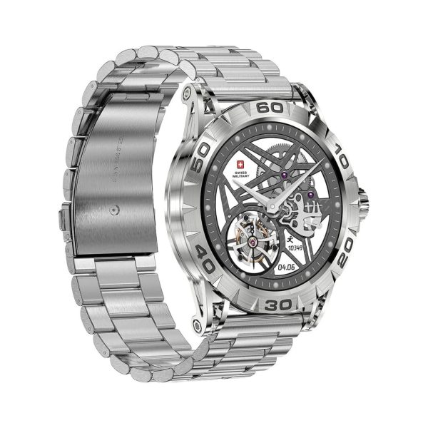 Swiss Military Dom 2 Smart Watch Sliver Frame Silver Metal Belt