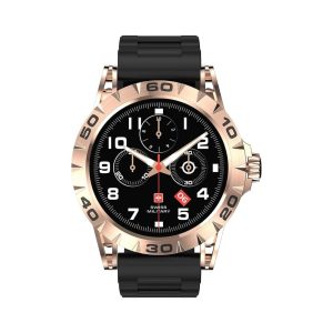 Swiss Military Dom 2 Smart Watch Rose Gold Frame Black Silicon Belt