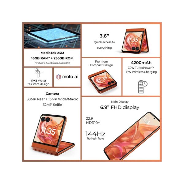 Motorola Razr 50 8GB Ram 256GB 5G Spritz Orange